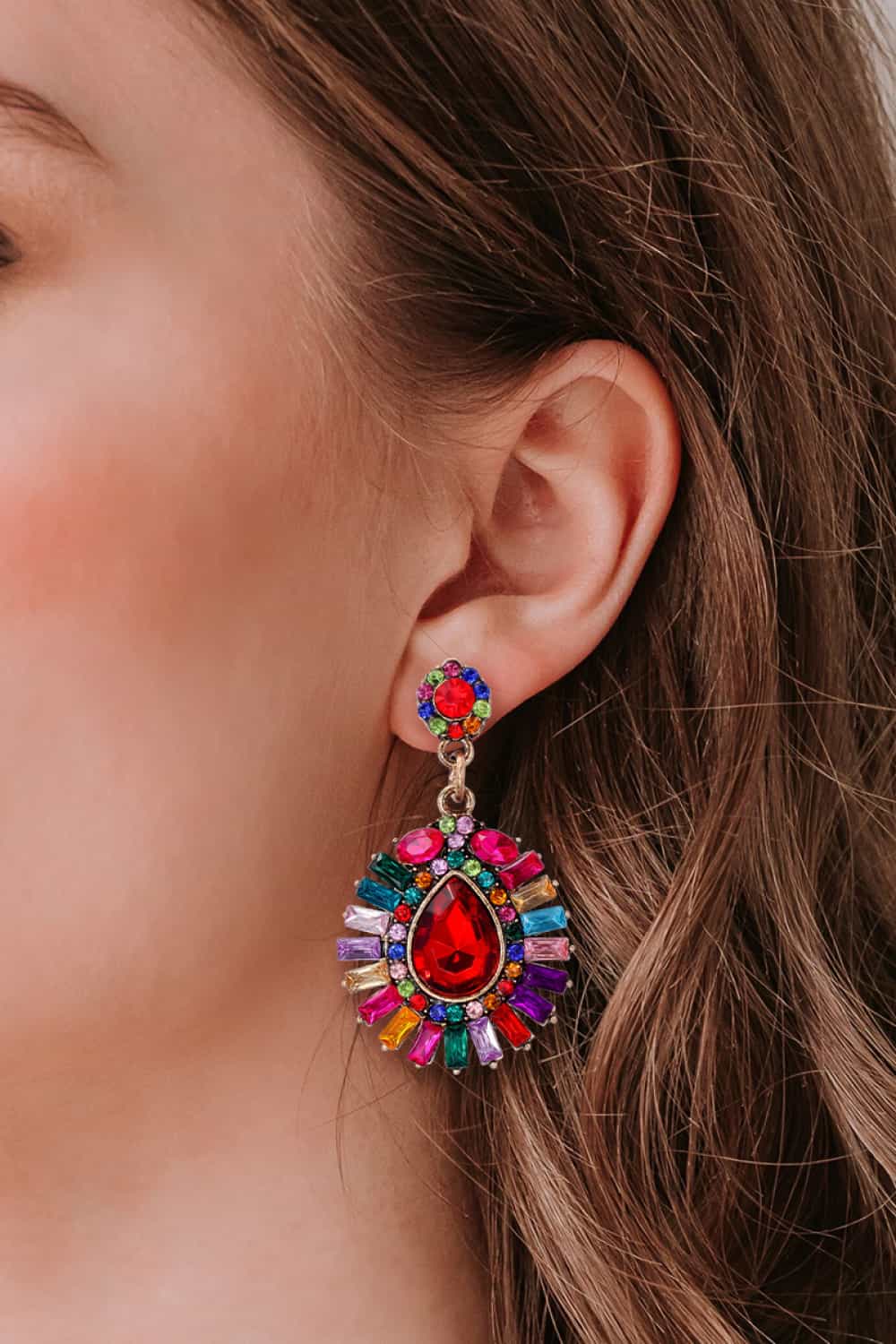Teardrop Shape Glass Stone Dangle Earrings-Dangle & Drop Earrings-Earrings, J.J.S.P, Ship From Overseas, Shipping Delay 09/29/2023 - 10/04/2023-Multicolor-One Size-[option4]-[option5]-[option6]-Womens-USA-Clothing-Boutique-Shop-Online-Clothes Minded