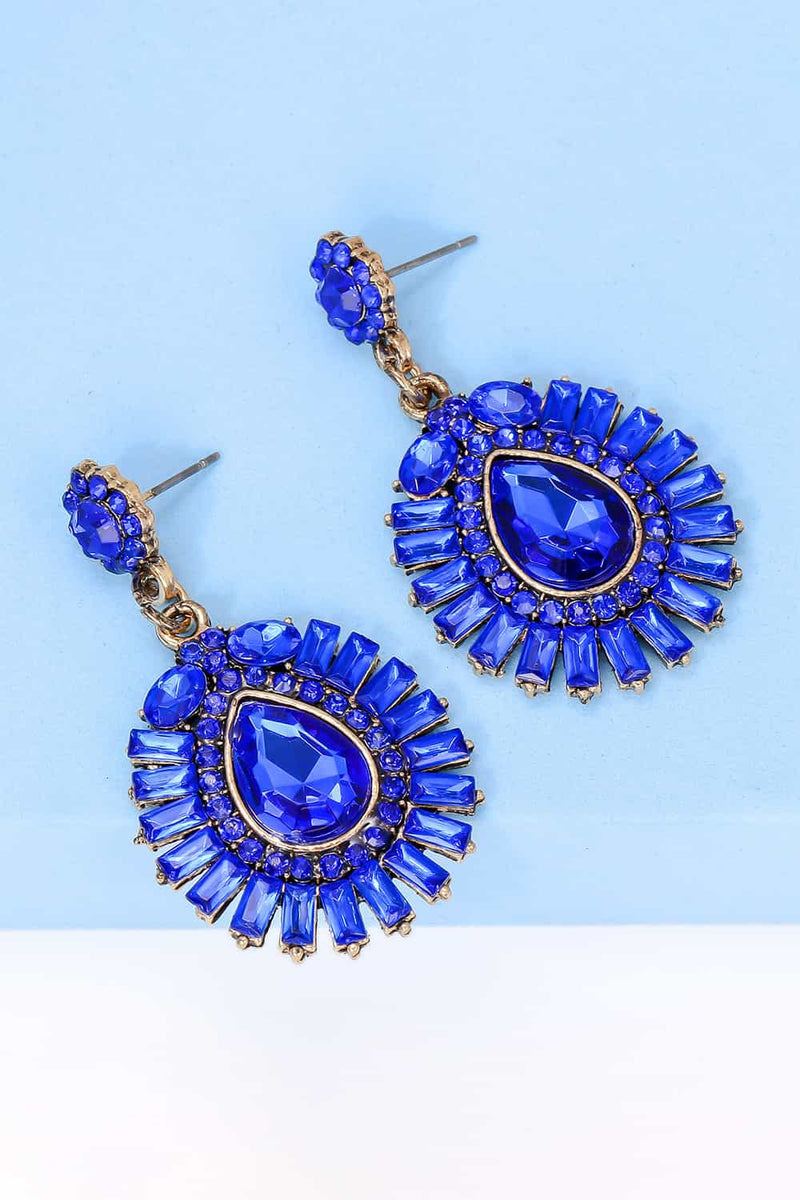 Teardrop Shape Glass Stone Dangle Earrings-Dangle & Drop Earrings-Earrings, J.J.S.P, Ship From Overseas, Shipping Delay 09/29/2023 - 10/04/2023-[option4]-[option5]-[option6]-Womens-USA-Clothing-Boutique-Shop-Online-Clothes Minded