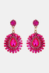 Teardrop Shape Glass Stone Dangle Earrings-Dangle & Drop Earrings-Earrings, J.J.S.P, Ship From Overseas, Shipping Delay 09/29/2023 - 10/04/2023-Hot Pink-One Size-[option4]-[option5]-[option6]-Womens-USA-Clothing-Boutique-Shop-Online-Clothes Minded