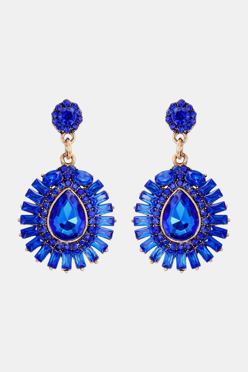 Teardrop Shape Glass Stone Dangle Earrings-Dangle & Drop Earrings-Earrings, J.J.S.P, Ship From Overseas, Shipping Delay 09/29/2023 - 10/04/2023-Royal Blue-One Size-[option4]-[option5]-[option6]-Womens-USA-Clothing-Boutique-Shop-Online-Clothes Minded