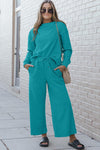 Textured Long Sleeve Top and Drawstring Pants Set-Double Take, Ship from USA-Azure-M-[option4]-[option5]-[option6]-Womens-USA-Clothing-Boutique-Shop-Online-Clothes Minded