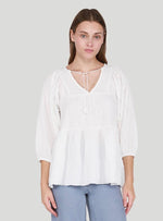 Textured Peasant Top-100 Short Sleeve Tops-boutique top, Max Retail, peasant top, white top-XSmall-[option4]-[option5]-[option6]-Womens-USA-Clothing-Boutique-Shop-Online-Clothes Minded
