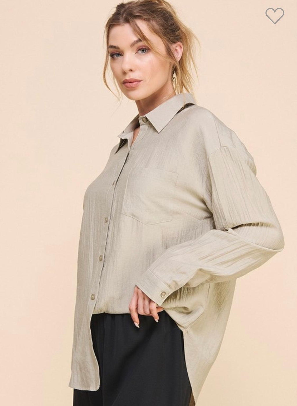 Textured Woven Taupe Button Up-110 Long Sleeve Tops-Button Up Top, Max Retail, sale, Sale Top, sale tops, Textured Woven Sage Button Up-[option4]-[option5]-[option6]-Womens-USA-Clothing-Boutique-Shop-Online-Clothes Minded