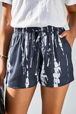 Tie-Dye Drawstring Waist Shorts with Pockets-Shorts-Ship From Overseas, Shorts, SYNZ-Gray-S-[option4]-[option5]-[option6]-Womens-USA-Clothing-Boutique-Shop-Online-Clothes Minded
