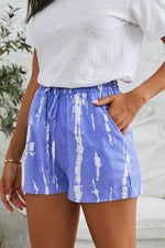 Tie-Dye Drawstring Waist Shorts with Pockets-Shorts-Ship From Overseas, Shorts, SYNZ-Periwinkle-S-[option4]-[option5]-[option6]-Womens-USA-Clothing-Boutique-Shop-Online-Clothes Minded