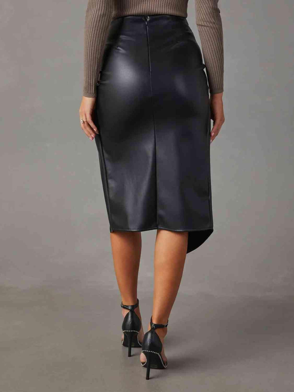Twist Detail High Waist Skirt-Skirt-C@X@Y, Ship From Overseas, Skirt-Black-S-[option4]-[option5]-[option6]-Womens-USA-Clothing-Boutique-Shop-Online-Clothes Minded