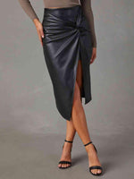 Twist Detail High Waist Skirt-Skirt-C@X@Y, Ship From Overseas, Skirt-[option4]-[option5]-[option6]-Womens-USA-Clothing-Boutique-Shop-Online-Clothes Minded