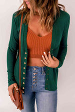 V-Neck Long Sleeve Button-Down Cardigan-Ship From Overseas, SYNZ-Green-S-[option4]-[option5]-[option6]-Womens-USA-Clothing-Boutique-Shop-Online-Clothes Minded