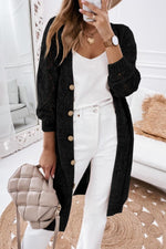 V-Neck Long Sleeve Cardigan-Ship From Overseas, SYNZ-Black-S-[option4]-[option5]-[option6]-Womens-USA-Clothing-Boutique-Shop-Online-Clothes Minded