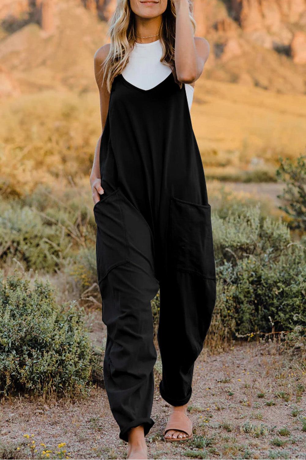 V-Neck Sleeveless Jumpsuit with Pocket-Jumpsuit-Black Friday, Double Take, Ship From Overseas, Shipping Delay 09/29/2023 - 10/02/2023-Black-S-[option4]-[option5]-[option6]-Womens-USA-Clothing-Boutique-Shop-Online-Clothes Minded