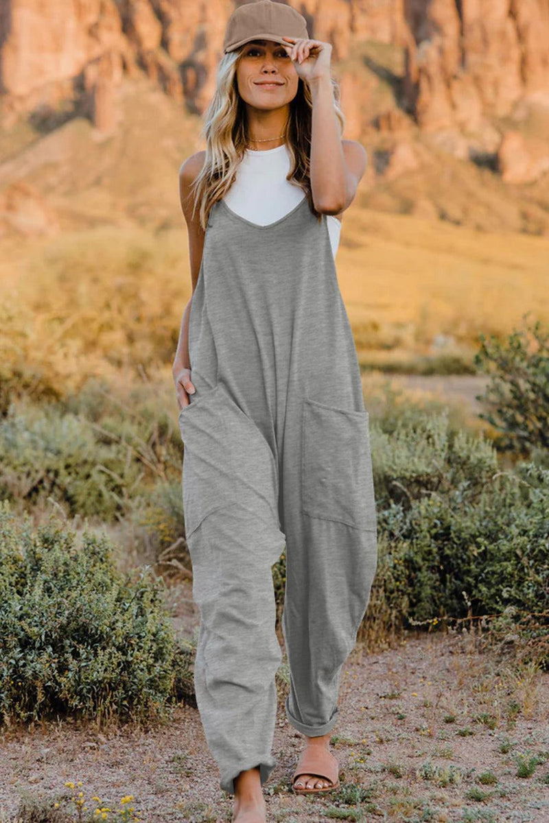 V-Neck Sleeveless Jumpsuit with Pocket-Jumpsuit-Black Friday, Double Take, Ship From Overseas, Shipping Delay 09/29/2023 - 10/02/2023-Light Gray-S-[option4]-[option5]-[option6]-Womens-USA-Clothing-Boutique-Shop-Online-Clothes Minded