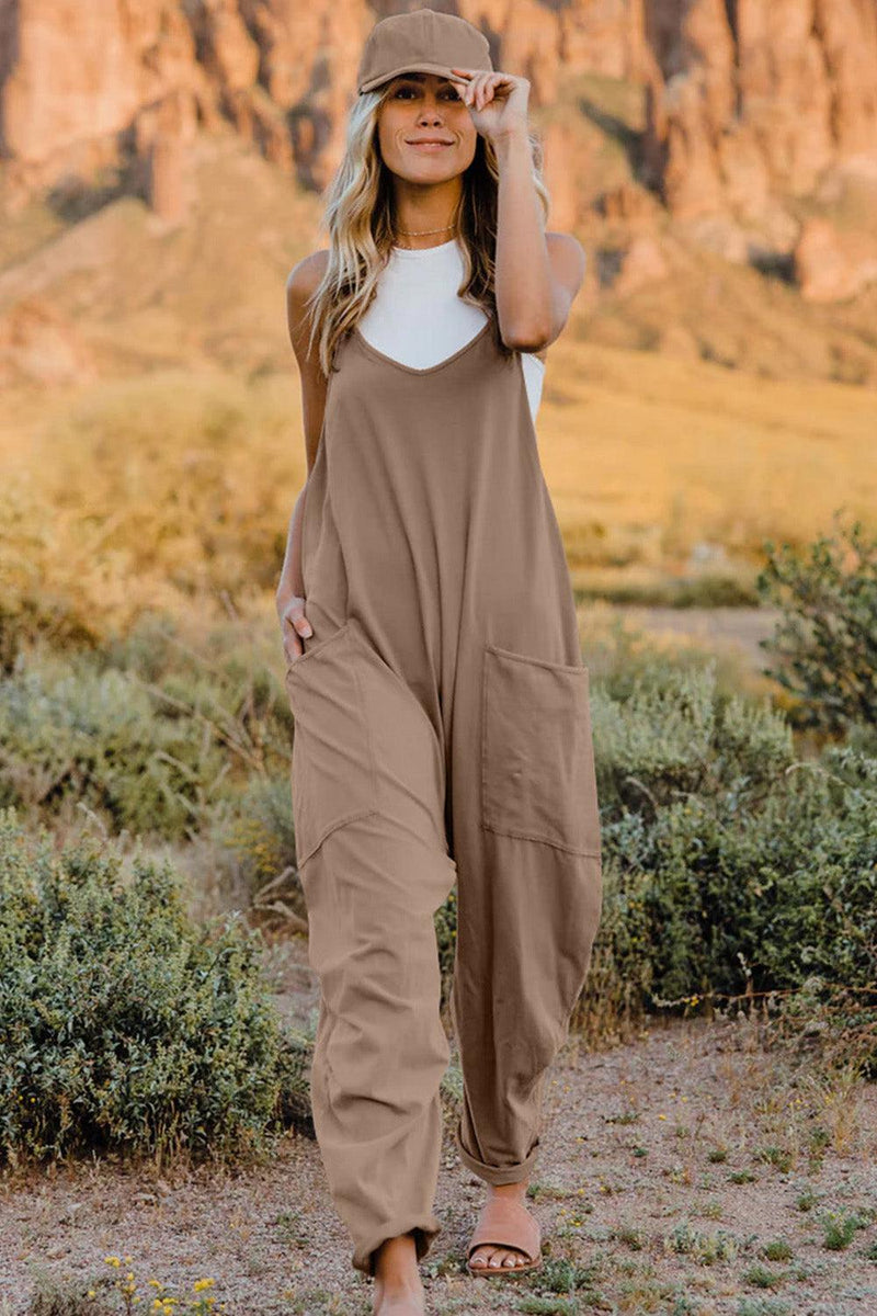 V-Neck Sleeveless Jumpsuit with Pocket-Jumpsuit-Black Friday, Double Take, Ship From Overseas, Shipping Delay 09/29/2023 - 10/02/2023-Tan-S-[option4]-[option5]-[option6]-Womens-USA-Clothing-Boutique-Shop-Online-Clothes Minded