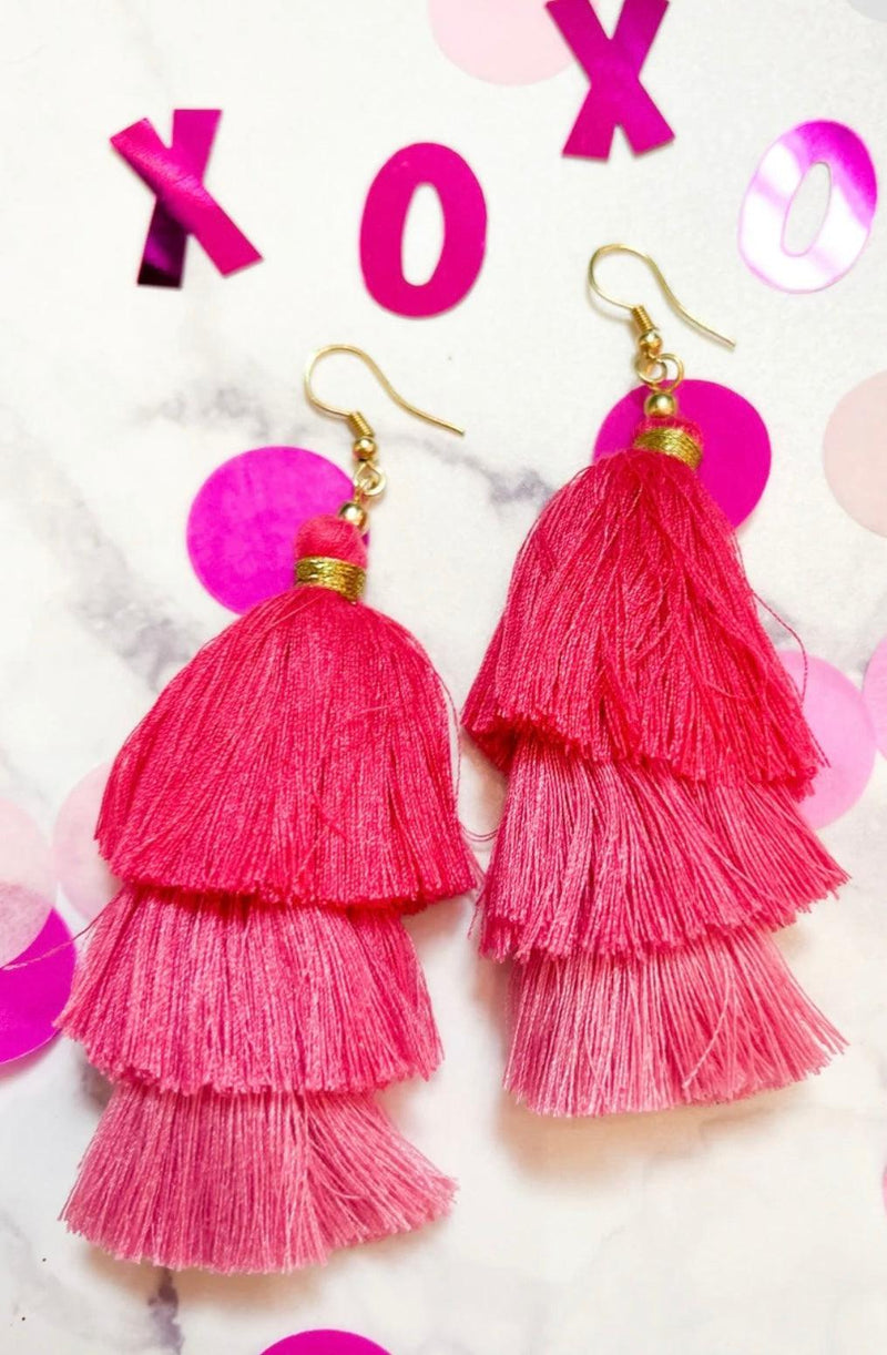 Valentine's Tassel Earrings-180 Jewelry-Max Retail, v-day, Valentine's Earrings, Valentine's Tassel Earrings-[option4]-[option5]-[option6]-Womens-USA-Clothing-Boutique-Shop-Online-Clothes Minded