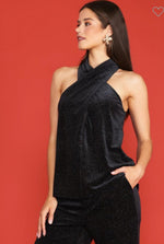 Velvet Glitter Criss Cross Top-100 Short Sleeve Tops-Max Retail, sale, Sale Top, sale tops, Velvet Glitter Criss Cross Top, Velvet Halter-[option4]-[option5]-[option6]-Womens-USA-Clothing-Boutique-Shop-Online-Clothes Minded