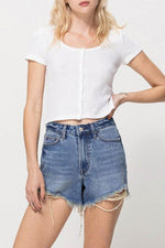 WBS DISTRESSED RIGID MOM SHORTS-Bottoms-Denim Shorts-[option4]-[option5]-[option6]-Womens-USA-Clothing-Boutique-Shop-Online-Clothes Minded