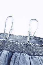 WBS Smocked Adjustable Strap Denim Cami-Will be shipped collection-[option4]-[option5]-[option6]-Womens-USA-Clothing-Boutique-Shop-Online-Clothes Minded