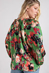 WBS V-NECK TIE FRONT BLOUSE TOP-Shirts & Tops-Contemporary, Long Sleeve, Only at FashionGo, Polyester, Print-Animal-Floral-Skull-Butterfly, Shirts & Blouses, Tiered-[option4]-[option5]-[option6]-Womens-USA-Clothing-Boutique-Shop-Online-Clothes Minded