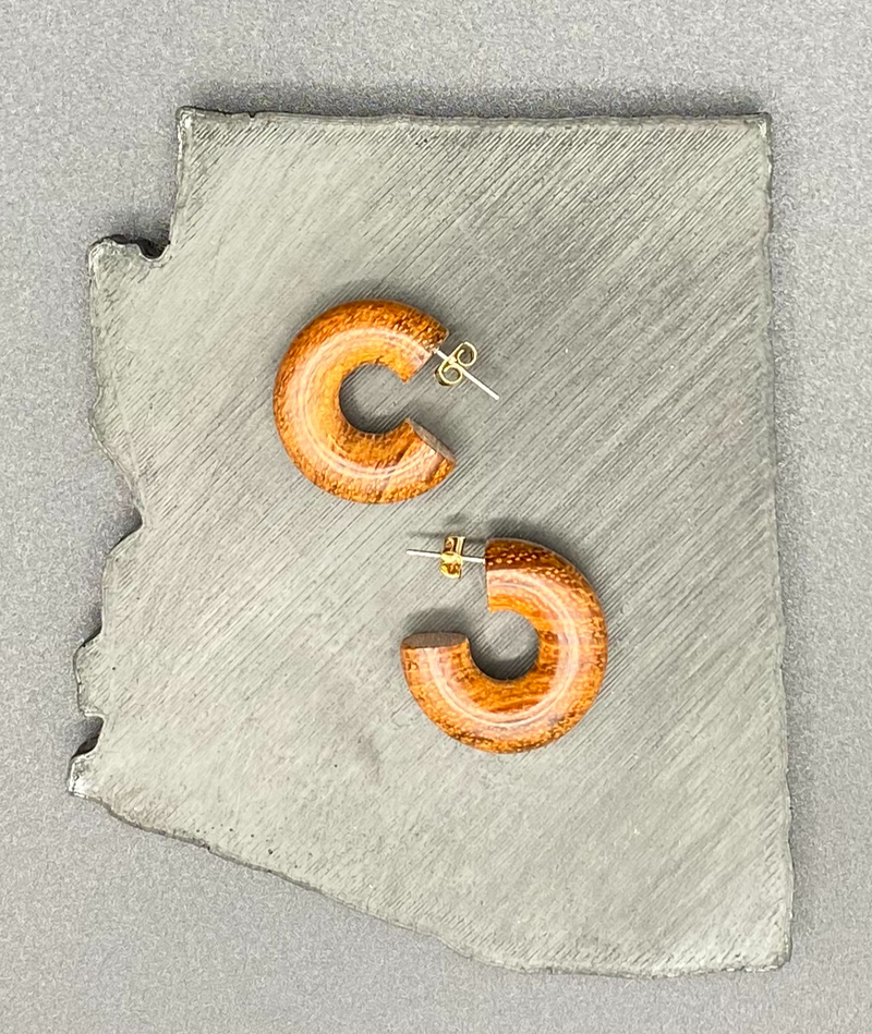 Wooden Small Chunky Hoops-180 Jewelry-Accessories, chunky wooden earrings, Earrings, jewelry, Max Retail, Pink Collection, sale, wood earrings, wooden chunky earrings, wooden chunky post earrings, wooden earrings-[option4]-[option5]-[option6]-Womens-USA-Clothing-Boutique-Shop-Online-Clothes Minded