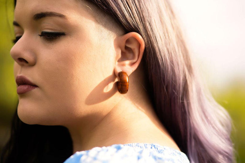 Wooden Small Chunky Hoops-180 Jewelry-Accessories, chunky wooden earrings, Earrings, jewelry, Max Retail, Pink Collection, sale, wood earrings, wooden chunky earrings, wooden chunky post earrings, wooden earrings-[option4]-[option5]-[option6]-Womens-USA-Clothing-Boutique-Shop-Online-Clothes Minded