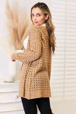 Woven Right Openwork Horizontal Ribbing Open Front Cardigan-Ship from USA, Woven Right-[option4]-[option5]-[option6]-Womens-USA-Clothing-Boutique-Shop-Online-Clothes Minded