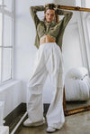 Woven White Cargo Pants-160 Bottoms-Cargo Pants, White Pants, Woven White Cargo Pants-[option4]-[option5]-[option6]-Womens-USA-Clothing-Boutique-Shop-Online-Clothes Minded