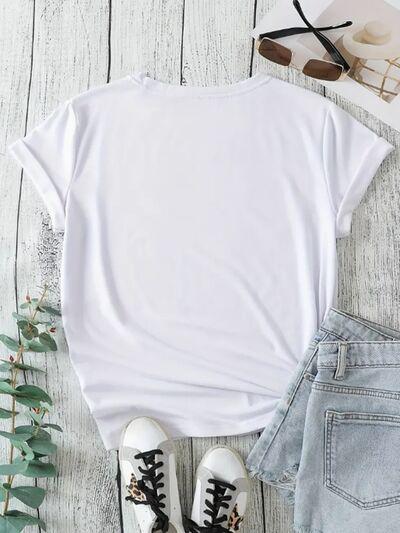 XOXO Leopard Round Neck Short Sleeve T-Shirt-Ship From Overseas, Z&H-White-S-[option4]-[option5]-[option6]-Womens-USA-Clothing-Boutique-Shop-Online-Clothes Minded