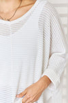 Zenana Full Size Waffle Knit V-Neck Long Sleeve Slit Top-Ship from USA, Zenana-[option4]-[option5]-[option6]-Womens-USA-Clothing-Boutique-Shop-Online-Clothes Minded