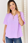 Zenana Texture Short Sleeve T-Shirt-Ship from USA, Zenana-Bright Lavender-S-[option4]-[option5]-[option6]-Womens-USA-Clothing-Boutique-Shop-Online-Clothes Minded
