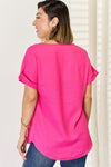 Zenana V-Neck Rolled Short Sleeve T-Shirt-Ship from USA, Zenana-[option4]-[option5]-[option6]-Womens-USA-Clothing-Boutique-Shop-Online-Clothes Minded