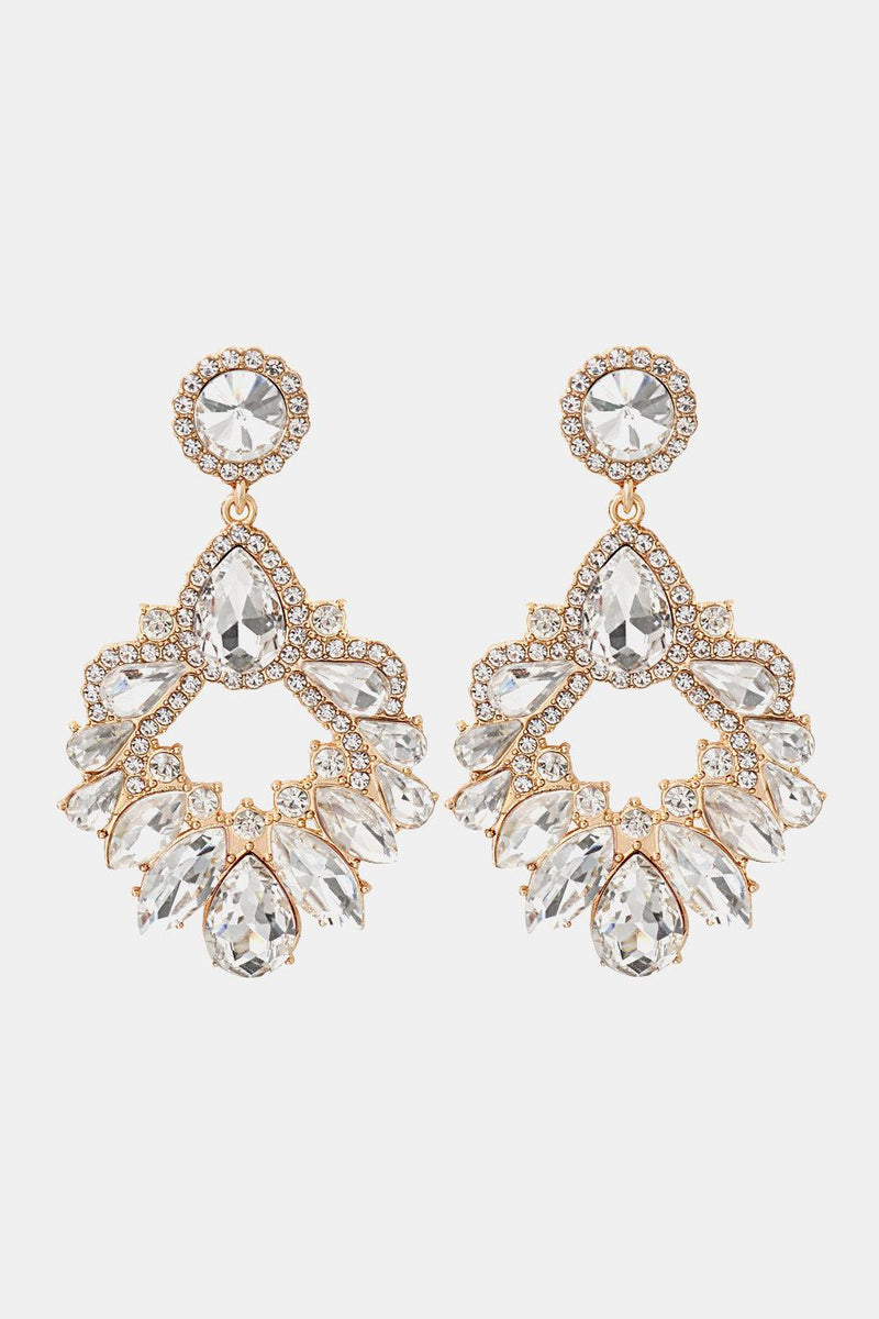 Zinc Alloy Frame Glass Stone Dangle Earrings-J.J.S.P, Ship From Overseas, Shipping Delay 09/29/2023 - 10/04/2023-Transparent-One Size-[option4]-[option5]-[option6]-Womens-USA-Clothing-Boutique-Shop-Online-Clothes Minded