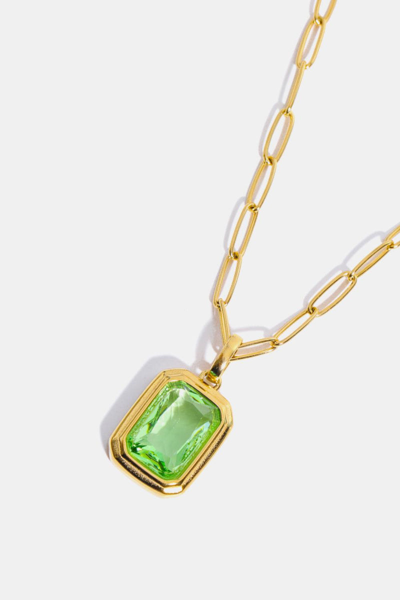 Zircon 18K Gold-Plated Geometrical Shape Pendant Necklace-H&S, Ship From Overseas-[option4]-[option5]-[option6]-Womens-USA-Clothing-Boutique-Shop-Online-Clothes Minded