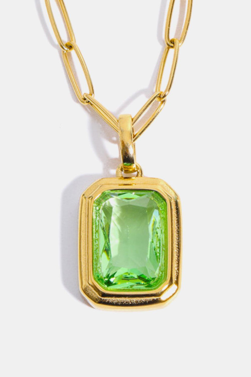 Zircon 18K Gold-Plated Geometrical Shape Pendant Necklace-H&S, Ship From Overseas-[option4]-[option5]-[option6]-Womens-USA-Clothing-Boutique-Shop-Online-Clothes Minded