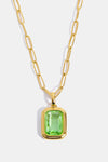 Zircon 18K Gold-Plated Geometrical Shape Pendant Necklace-H&S, Ship From Overseas, Shipping Delay 09/29/2023 - 10/04/2023-Light Green-One Size-[option4]-[option5]-[option6]-Womens-USA-Clothing-Boutique-Shop-Online-Clothes Minded