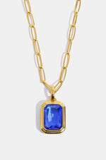 Zircon 18K Gold-Plated Geometrical Shape Pendant Necklace-H&S, Ship From Overseas-Royal Blue-One Size-[option4]-[option5]-[option6]-Womens-USA-Clothing-Boutique-Shop-Online-Clothes Minded