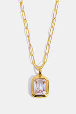 Zircon 18K Gold-Plated Geometrical Shape Pendant Necklace-H&S, Ship From Overseas-Transparent-One Size-[option4]-[option5]-[option6]-Womens-USA-Clothing-Boutique-Shop-Online-Clothes Minded