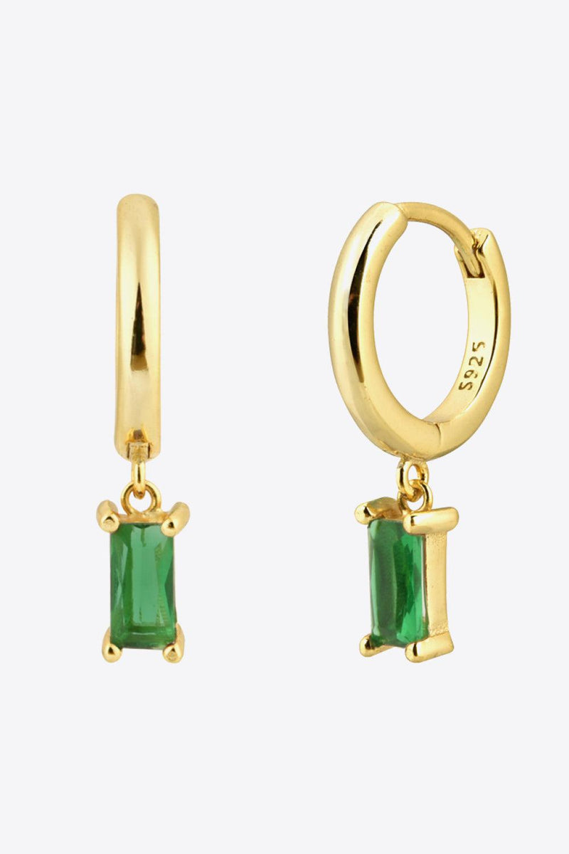 Zircon Huggie Drop Earrings-KIKICHICC, Ship From Overseas-Gold/Green-One Size-[option4]-[option5]-[option6]-Womens-USA-Clothing-Boutique-Shop-Online-Clothes Minded