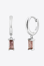 Zircon Huggie Drop Earrings-KIKICHICC, Ship From Overseas-Silver/Brown-One Size-[option4]-[option5]-[option6]-Womens-USA-Clothing-Boutique-Shop-Online-Clothes Minded