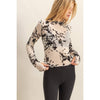 Long-Sleeve Flocked Mesh Top