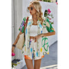 Two Piece Print Elastic Waist Short Sets
