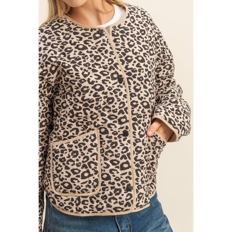 Leopard Quilted Puffer Jacket