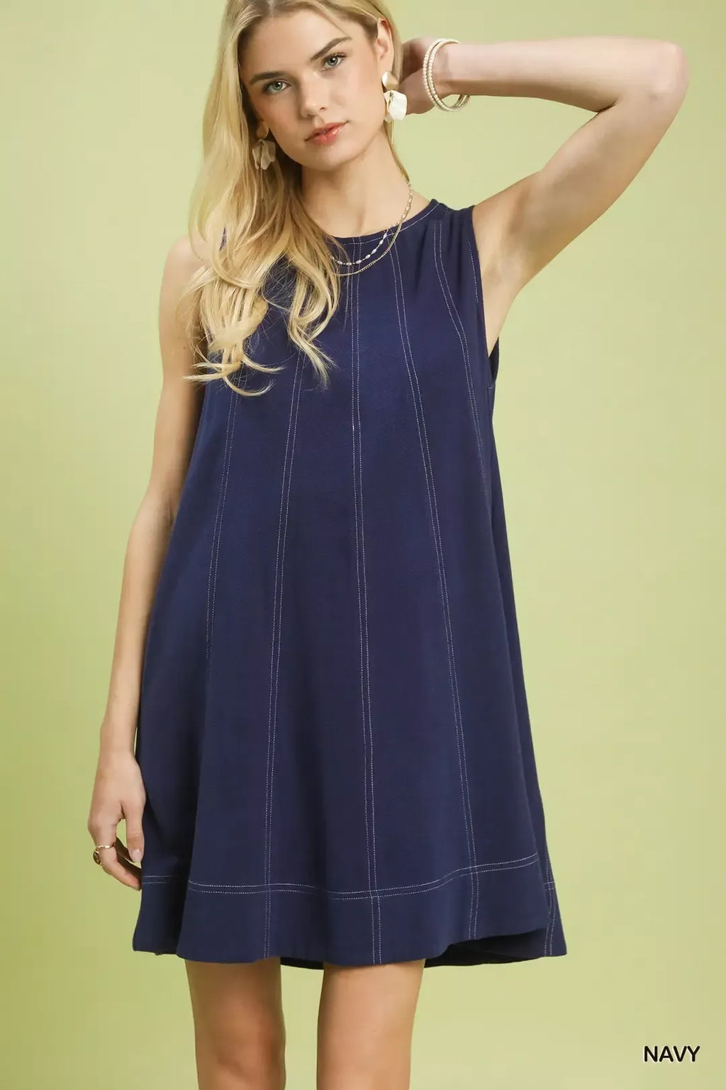 Umgee Linen Sleeveless Swing Dress Umgee Linen Sleeveless Swing Dress