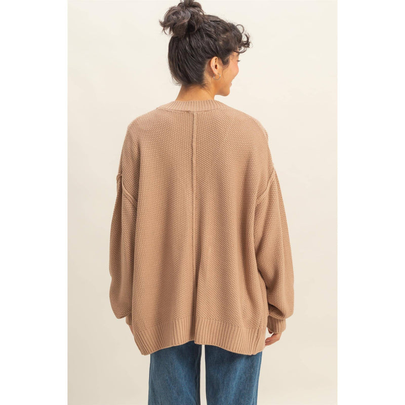 Button-Front Oversized Cardigan