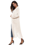 Long Sleeve Open Front Buttoned Cardigan