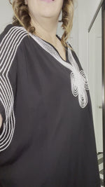Black Caftan With White Detail