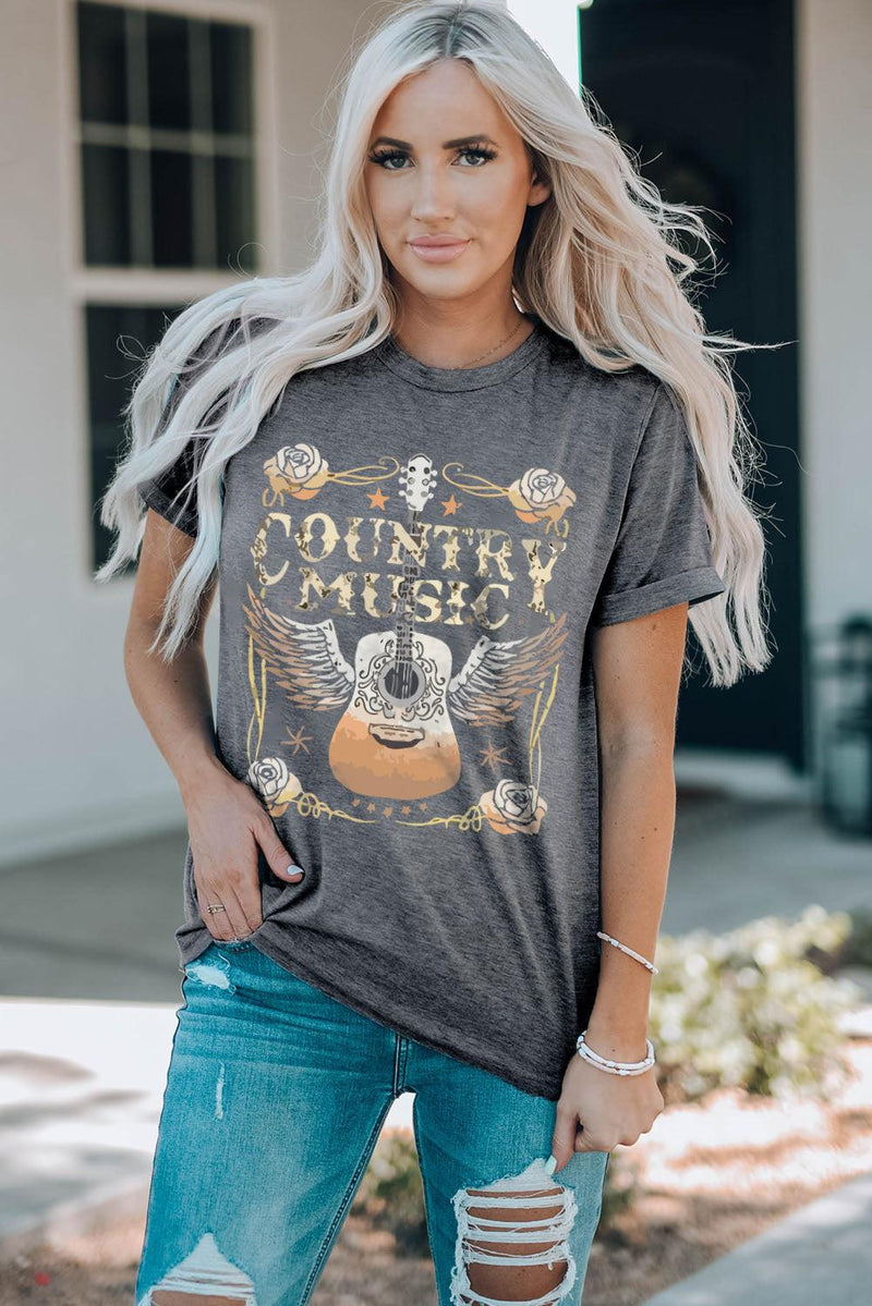 WBS COUNTRY MUSIC Graphic T-Shirt-Shirts & Tops--[option4]-[option5]-[option6]-Womens-USA-Clothing-Boutique-Shop-Online-Clothes Minded