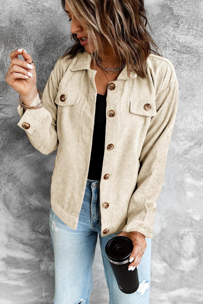 WBS Corduroy Long Sleeve Jacket-Beige-S-[option4]-[option5]-[option6]-Womens-USA-Clothing-Boutique-Shop-Online-Clothes Minded