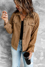 WBS Corduroy Long Sleeve Jacket-Brown-S-[option4]-[option5]-[option6]-Womens-USA-Clothing-Boutique-Shop-Online-Clothes Minded