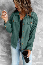 WBS Corduroy Long Sleeve Jacket-Green-S-[option4]-[option5]-[option6]-Womens-USA-Clothing-Boutique-Shop-Online-Clothes Minded