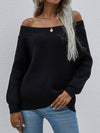 WBS Off-Shoulder Rib-Knit Sweater-Shipping Delay 01/12/2023 - 01/29/2023, ShippingDelay 01/12/2023 - 01/29/2023-Black-S-[option4]-[option5]-[option6]-Womens-USA-Clothing-Boutique-Shop-Online-Clothes Minded