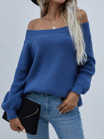 WBS Off-Shoulder Rib-Knit Sweater-Shipping Delay 01/12/2023 - 01/29/2023, ShippingDelay 01/12/2023 - 01/29/2023-Blue-S-[option4]-[option5]-[option6]-Womens-USA-Clothing-Boutique-Shop-Online-Clothes Minded